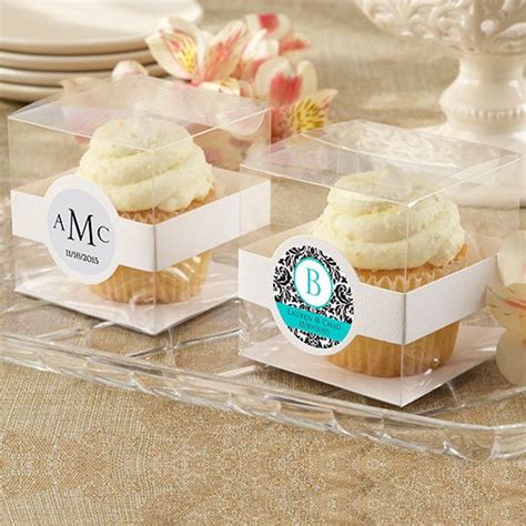 Personalized Clear Wedding Cupcake Boxes Set Of 12 Edible Wedding