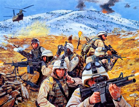 Us Troops In Afghanistan Operation Anaconda Military Artwork