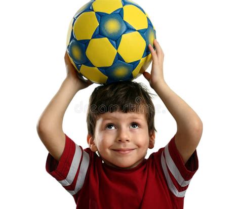 Beautiful Child With Soccer Ball Stock Image Image Of Isolation