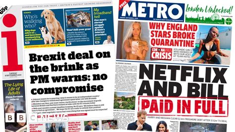 Newspaper Headlines Bitter Brexit Row And Harrys Netflix And Bill