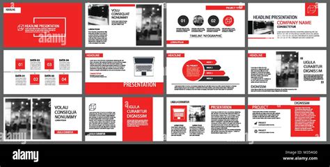 Red presentation templates for slide show background. Infographic