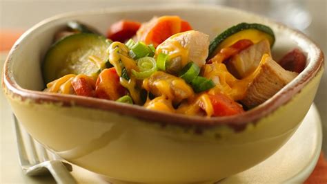 To make this cheesy mexican skillet recipe, you'll need Cheesy Chicken Skillet Dinner recipe from Betty Crocker