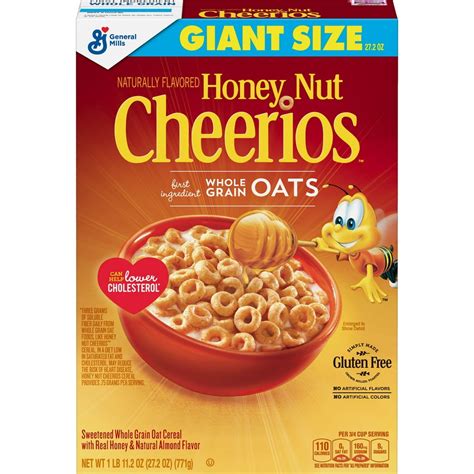 Honey Nut Cheerios Cereal With Oats Gluten Free 272 Oz Walmart