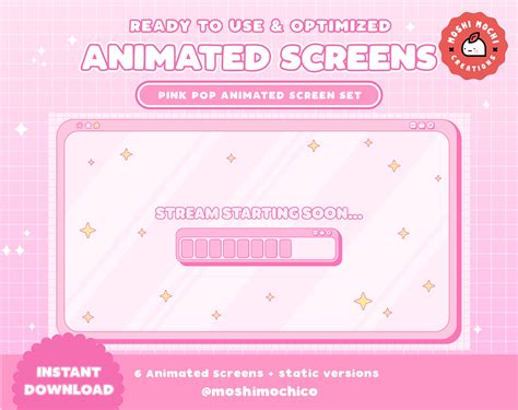 Animated Twitch Stream Screens Pink Pastel Computer Etsy Australia