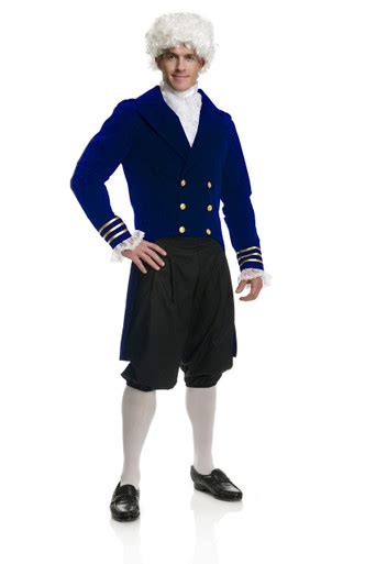 George Washington Blue Velvet Coat Costume Set