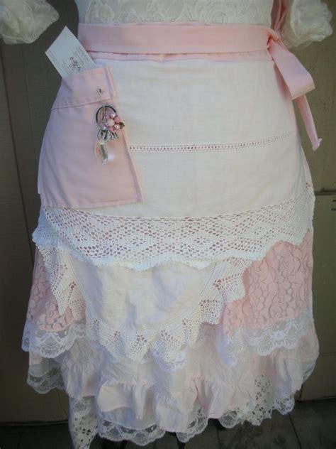 womens lace aprons pink lace aprons handmade bridal aprons egg aprons sewing aprons retro