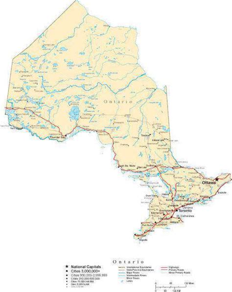 Ontario Map In Adobe Illustrator Vector Format