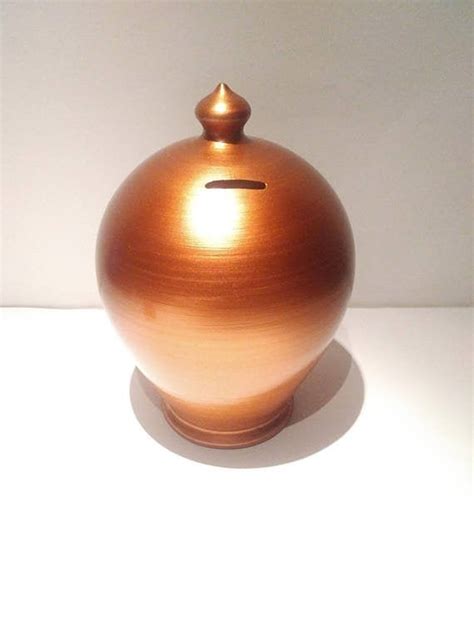 Piggy Bank Copper Piggy Bank Adult Piggy Bank Coin Bank Etsy