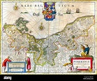 Map of the historical Duchy of Pomerania. Dated 17th century Stock ...