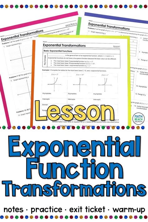 Exponential Function Transformations Lesson Algebra Lesson Plans