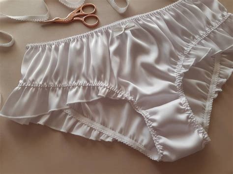 White Silk Panties With Frill Handmade Silk Knickers Women Etsy Hong Kong