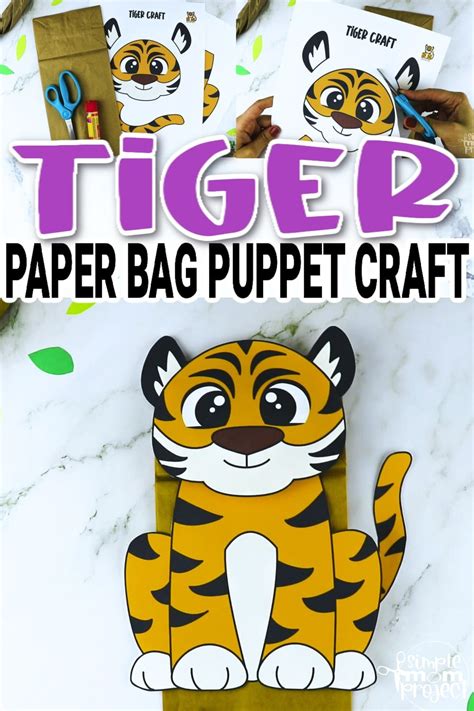 Printable Tiger Paper Bag Puppet Template Simple Mom Project