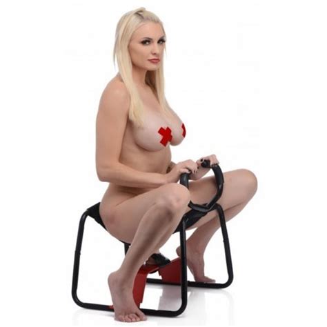 Lovebotz Bangin Bench Ez Ride Sex Stool With Handles Black Red Sex Toys At Adult Empire