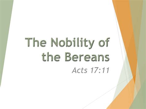 The Nobility Of The Bereans Ppt Download