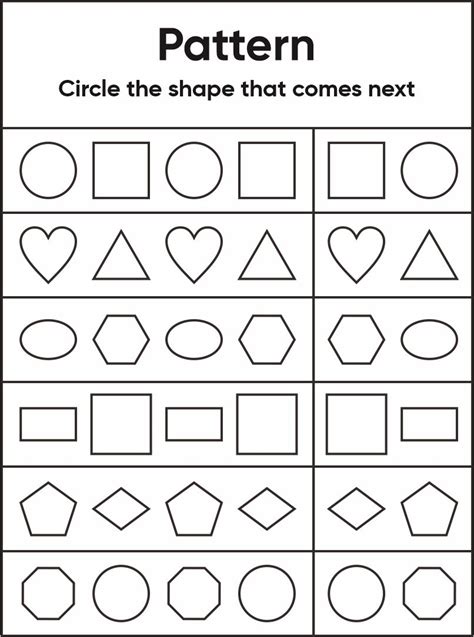 Mathematics Preschool Patterns Worksheet 1 Color Pattern Worksheets