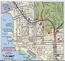 San Diego downtown map, Free printable map highway downtown San Diego