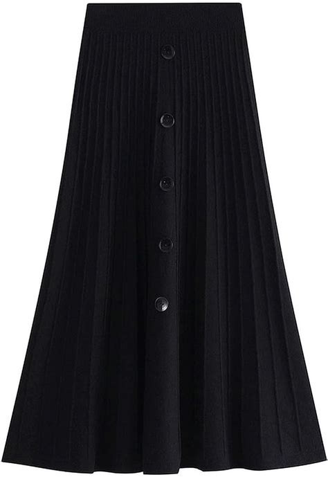 Paramise Knitted Wool Long Skirts For Women Autumn Winter Slim High