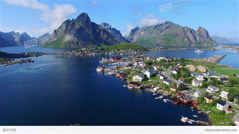 Fishing Town Reine On Lofoten Islands In Norway Stock Video Footage