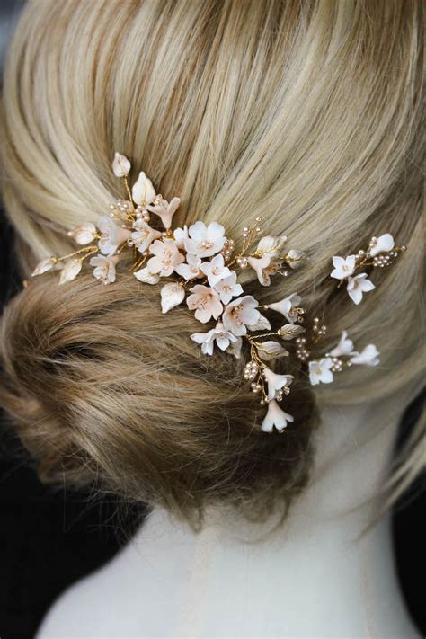 Cherry Blossom Wedding Hair Pieces Bridal Hair Pins Headpiece
