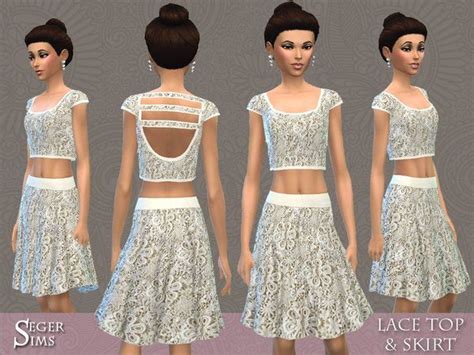 The Sims Resource Lace Top And Skirt By Segersims • Sims 4 Downloads