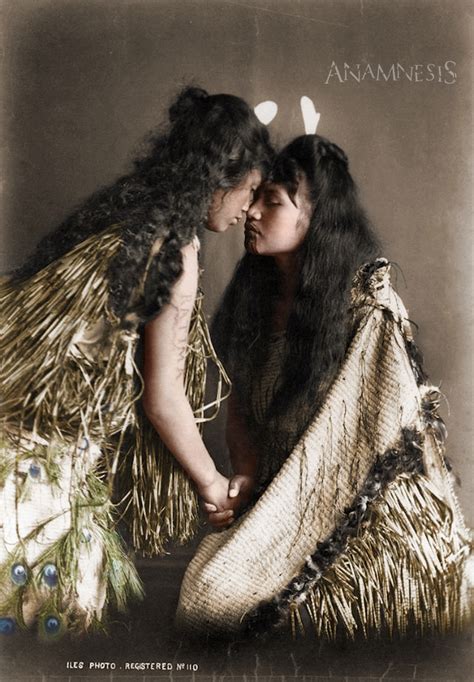 Maori Women During Hongi Salutation Early 1900s Rcolorization