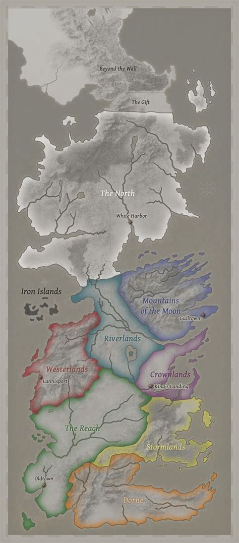 Game Of Thrones Art A Song Of Ice And Fire Westeros Map