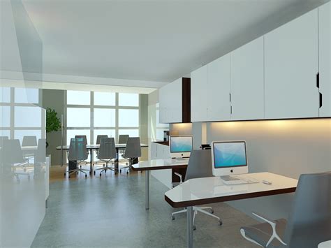 Futuristic Office Space Concept Freelance For Interior Design 3d
