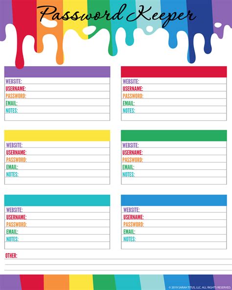They enjoy playing and studying issue via color, object, develop, and articles. Top Password Keeper Free Printables to Download Instantly ...