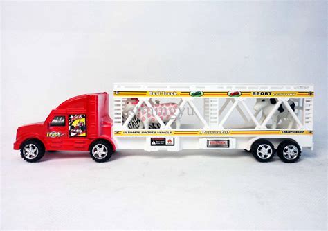 Spray Painting Friction Double Deck Truck With 3 Animals Lung Tat