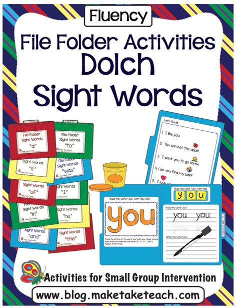 File Folder Activities For Sight Words Make Take And Teach