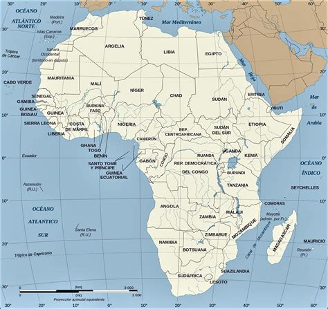 Mapa De África Para Imprimir Político Físico Mudo Continente Free