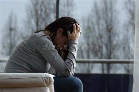 Sad Girl Complaining And Crying At Home Stock Image Image Of Esteem