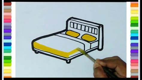 How To Draw Bed Drawing Step By Step Bed Drawing For Kids Youtube