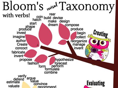 A Taxonomy Tree A Blooms Revised Taxonomy Graphic