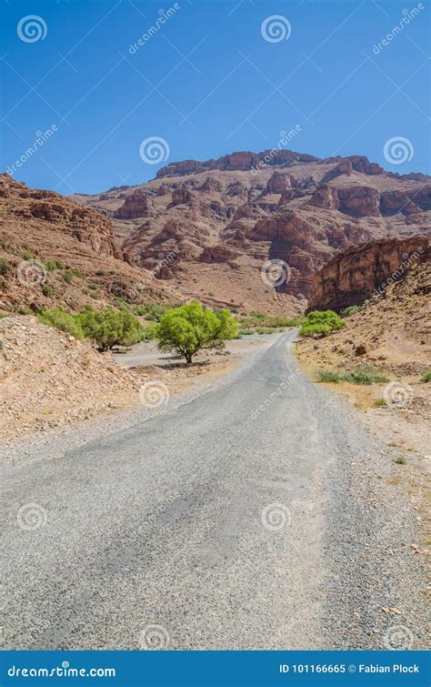 Beautiful Deserted Mountain Landscape With Road Leading To Horizon