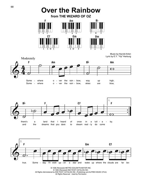 Over the rainbow piano vocal guitar print sheet music now. Over The Rainbow Sheet Music | Harold Arlen | Super Easy Piano