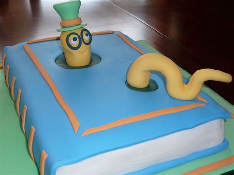 Back To School Bookworm Book Cakes School Cake Worm Cake