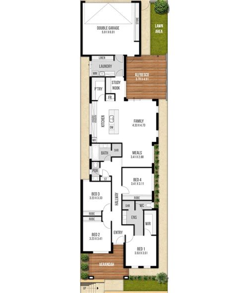 Narrow Lot Floor Plan For 10m Wide Blocks Boyd Design Perth