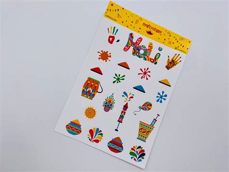 Happy Holi Sticker Sheet Festival Of Colors Holi Hai 20 Etsy