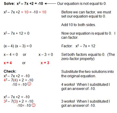 Factoring Quadratic Equations