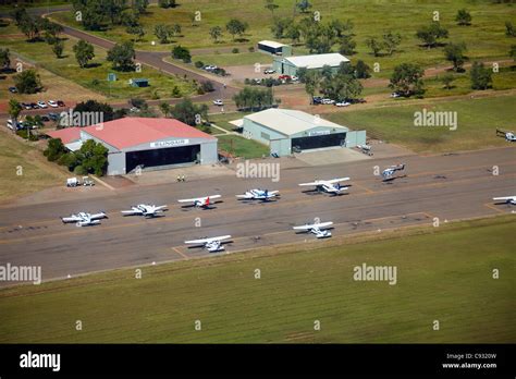 Planes And Helicopter At Kununurra Airport Kununurra Kimberley Stock