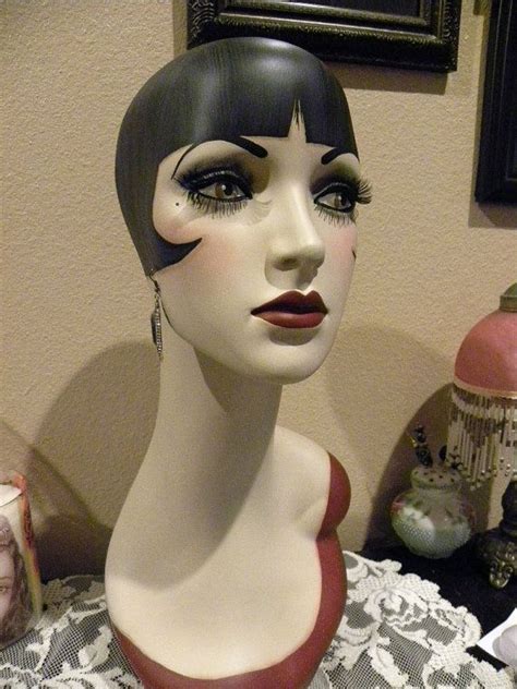 Vintage Style Art Deco Flapper 19 Mannequin Head Hat Etsy Vintage