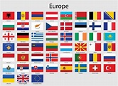 conjunto de banderas países europeos, todas Europa bandera 21830639 ...