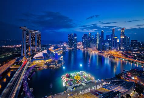 Marina Bay Sands Singapore At Night