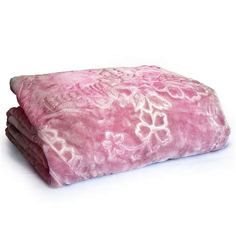 Multicolor Acrylic Flora Embossed Double Bed Mink Blanket Modern At Rs