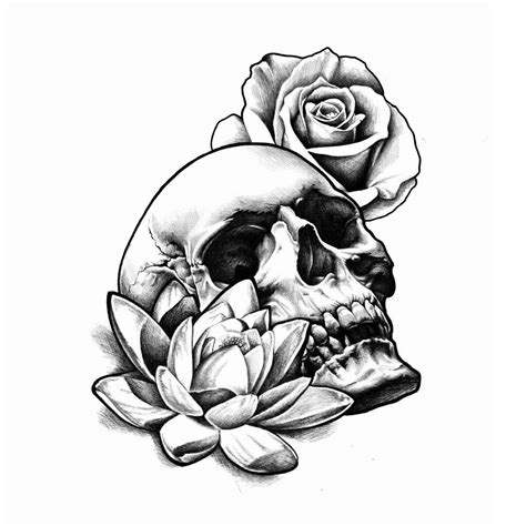 Extraordinary Skulls Tattoo Design Sketch