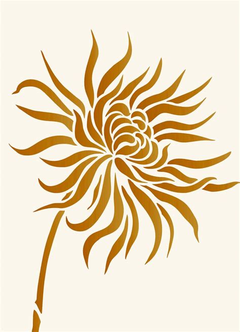 Chrysanthemum Flower Stencil 1 Henny Donovan Motif