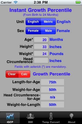 Apps for iPhone, iPad, and iPod Touch: Instant Growth Chart Percentile ...
