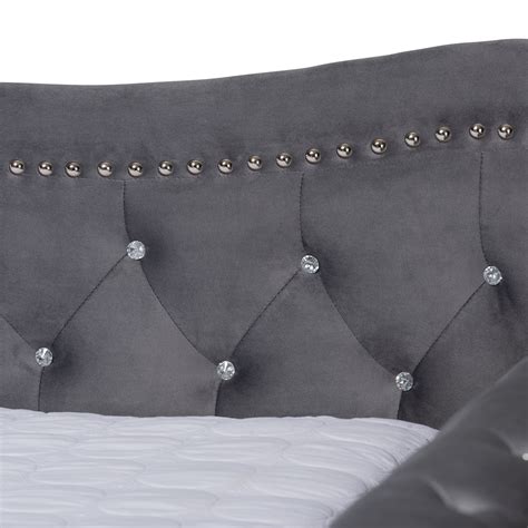 Baxton Studio Abbie Traditional And Transitional Grey Velvet Fabric