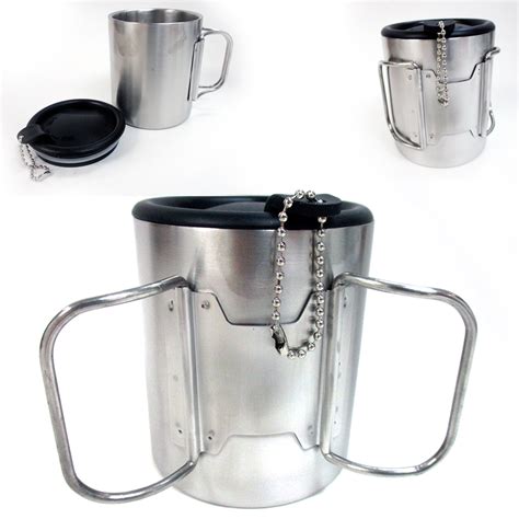 Coordinate this sleek mug with your backpack, office supplies, or car by selecting from one of several color it comes with a lid and a comfortable handle, and it's available in several different colors. Travel Coffee Mug Stainless Steel Lid Tea Drink Tea Cup ...